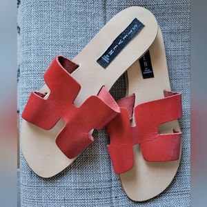 Red 7 1/2 Steven by Steve Madden slides
